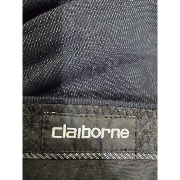 Claiborne Pants Mens 44x30 Black Dress Slacks Stretch Rayon Blend Flat Front - Picture 4 of 6